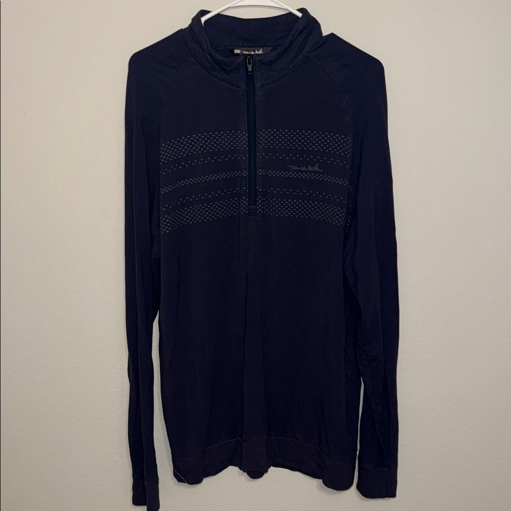 Travis Mathew Dark Blue Zip-Up Sweater. B2